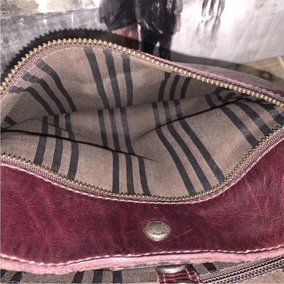 Frye Amy Burgundy Maroon Wine Oxblood Leather Crossbody Bag Purse‎ - Picture 11 of 13